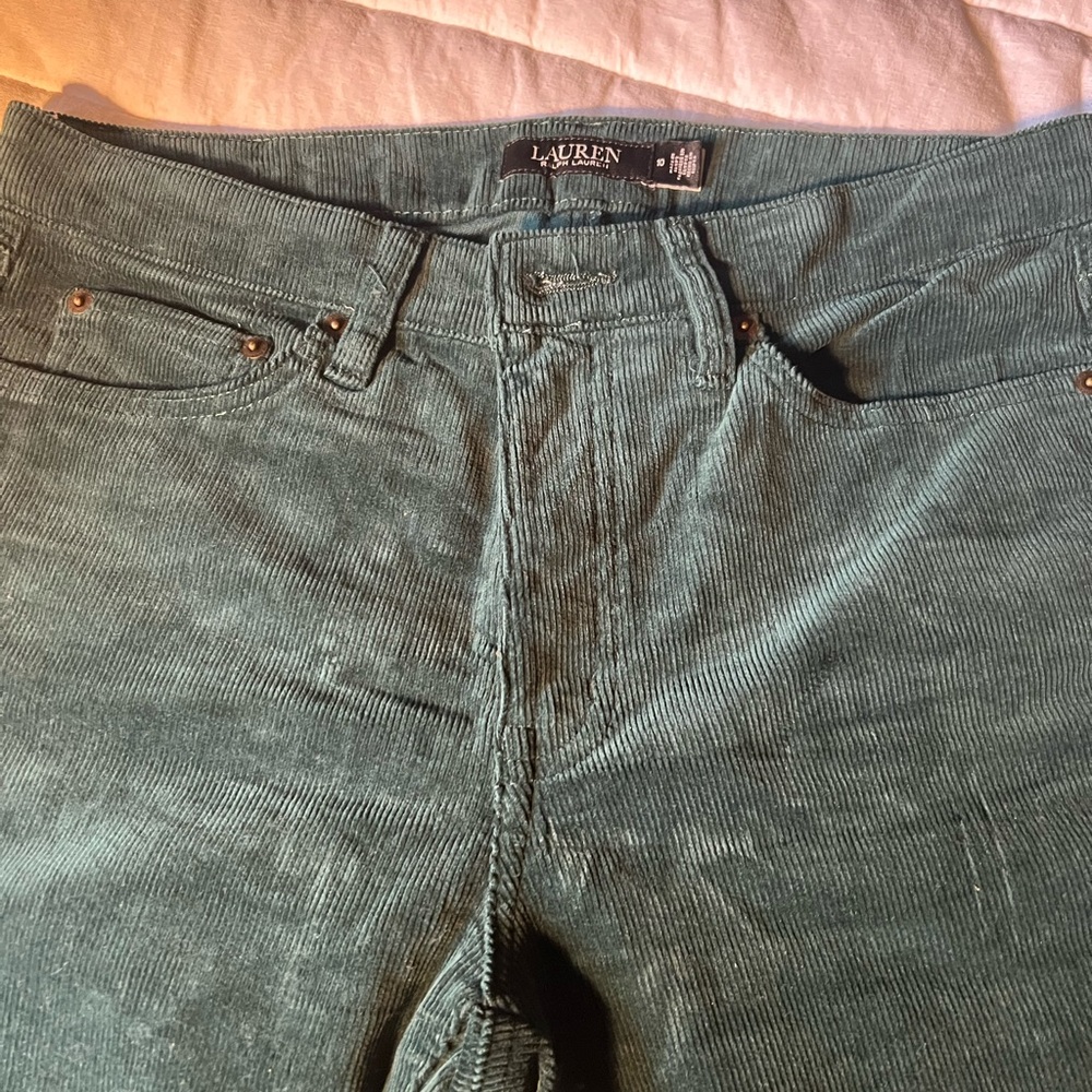 Lauren Ralph Lauren Teal Corduroy Straight-Leg Pants